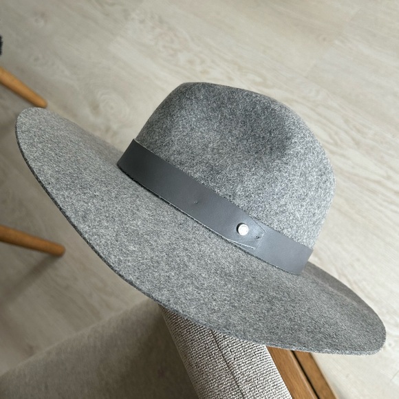 Rag & Bone Gray Wide-Brim Fedora Hat